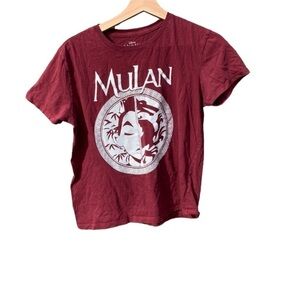 Disney Mulan women's size small cropped maroon T-shirt